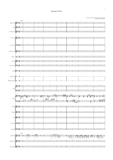 Orchester-Arrangement Because Of You (Kelly Clarkson), Noten für Orchester, Orchester-Partitur
