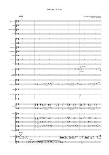 Orchester-Arrangement Don't Stop The Music (Lionel Richie), Noten für Orchester, Orchester-Partitur, für Orchester arrangiert, Orchester Partitur