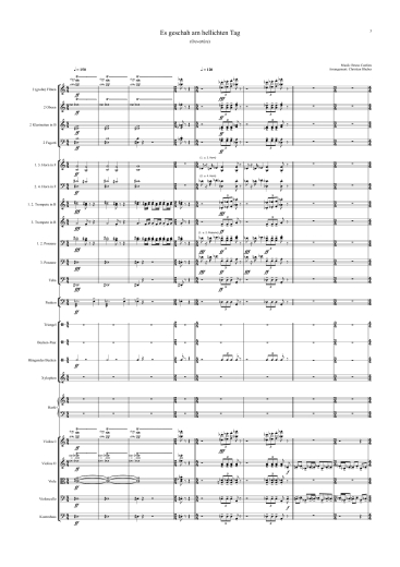 Orchester-Arrangement Es geschah am hellichten Tag (Bruno Canfora), Noten für Orchester, Orchester-Partitur, für Orchester arrangiert, Orchester Partitur