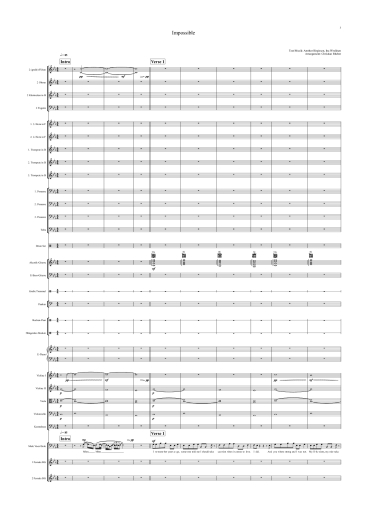 Orchester-Arrangement Impossible (James Arthur), Noten für Orchester, Orchester-Partitur, für Orchester arrangiert, Orchester Partitur