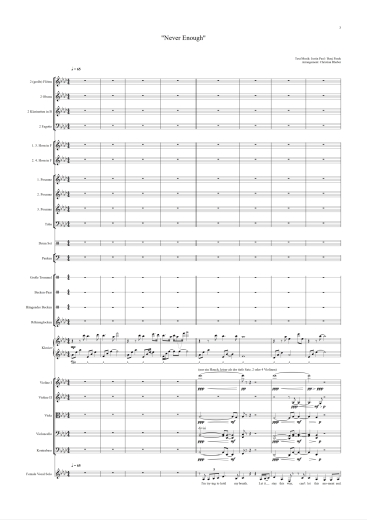 Orchester-Arrangement Never Enough (The Greatest Showman), Noten für Orchester, Orchester-Partitur, für Orchester arrangiert, Orchester Partitur