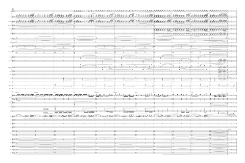 Ausgearbeitete Orchesterpartitur mit Noten und Einzelstimmen für ein KI-generiertes Musikstück